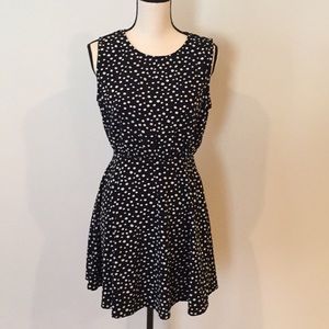 Forever 21 black with beige dots unlined dress